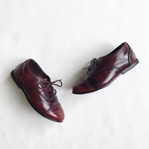ZARA HTF maroon Oxford bluchers  EUC size 24(8)